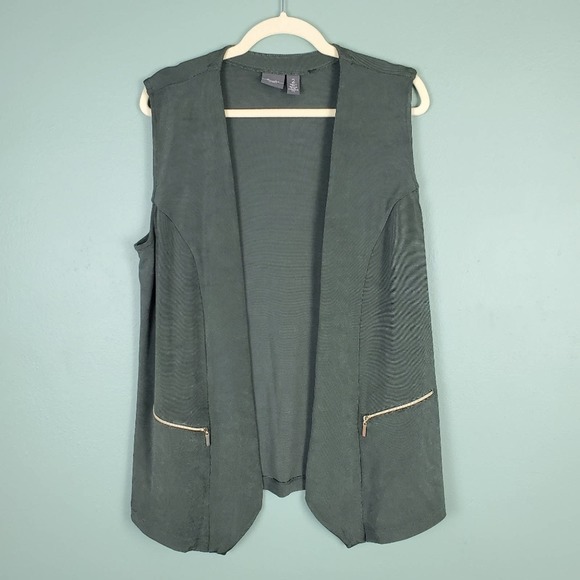 Chico's Jackets & Blazers - Chico's Travelers Open Front Green Vest 2 Large